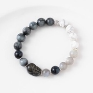 貔貅 | 金曜石 鷹眼石 白松石 藍虎眼 拉長石 | 男款水晶手鍊
