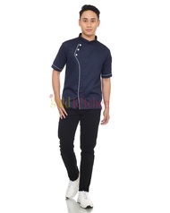 Bajui Chef Baju Koki Chef Jacket Seragam kerja Pria Wanita Lengan Pendek Bahan Drill Model Style