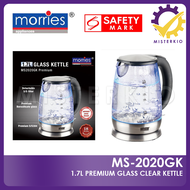 Morries 1.7L Glass Electric Kettle MS 2020GK Premium, Clear Looking with Safety Mark