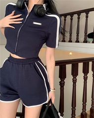 ELF TRIBE Sports Casual Suit Thin Short-sleeved T-shirt & Shorts 2-piece Set for Women