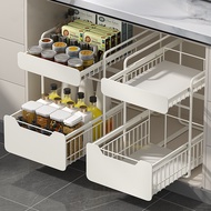 Kitchen Under Sink Storage Rack Multi-Functional Organizer Rack Spice Rack Pot Cabinet Pull-Out Bask
