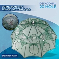 PLGI Dekagonal Folding Fishing Net 20 Hole Fishing Net Trap Cage H1KE4C