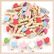 (SIKN) 50pcs Mixed Colours Mini Wooden Peg Photo Paper Peg Craft Clips