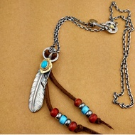 Dazhuo Handmade Takahashi Goro Goros Combination Set Goros Sleeping Beauty Turquoise Feather Necklac