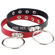 F/Trap Girl/Dark Necklace/Necklace Necklace/Large Circle Necklace/Textured Leather/Europe America/ch