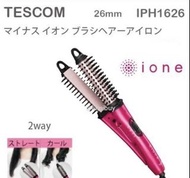 日本原裝 TESCOM ione 2WAY 負離子 電捲梳 平板燙