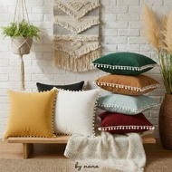 AESTHETIC POMPOM CUSHION COVER 40X40 CM 45x45 CM 50X50 CM HOME FURNITURE EQUIPMENT Cushion Cover 40x