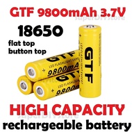 100% Original GTF 18650 9800mAh Rechargeable Battery 3.7V Lithium Li-ion Battery For Flashlight/fan/Electric shaver