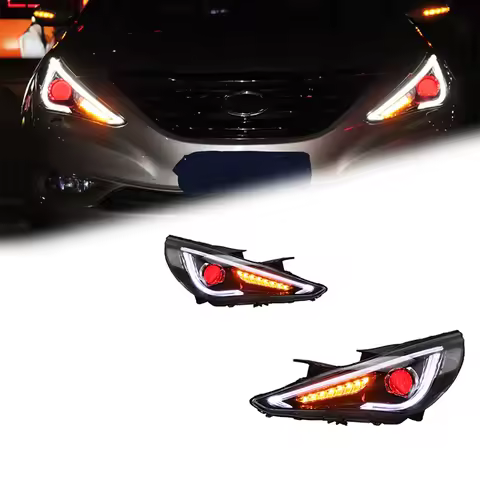 FT Car Lights For Hyundai Sonata 8 2011-2015 MK8 Devil Eyes LED Projetor Headlamp Daytime Running Li