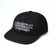 RELLIAGRACES - YOGYAKARTA STAYHIGH BLACK || ROPE HAT || SKENA HAT || 6-PANEL HAT || SIX PANEL HAT ||