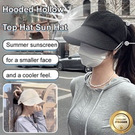 Summer UV long brim ear muffs hollow top sun hat sun hat UV long brim hat