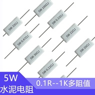 10pcs 5W 5% Cement Resistor Power Resistance 0.47 4.7 47 470 R Ohm  4K7 47K 0.47R 4R7 47R 470R