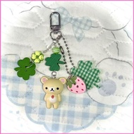 HK2 Rilakkuma Kawaii Vintage Japanese Cute Clover Bag Charm Keychain HK2