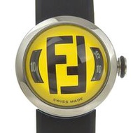 Pre-owned FENDI Boothra 8010L watch, stainless steel and rubber, silver quartz movement, analog disp