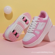 four-wheeled Heelys rechargeable LED shoes kids luminous shoes kick roller shoes cheap roller skates