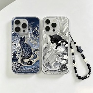 Flower Vortex Blue Totem Cat Chain Case For RENO 15 16 5G 16F 15F 13F 11F 12F 13 11 10 Pro 7z 8z 8 7