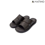 MATINO SHOES รองเท้าแตะชายหนังแท้ รุ่น MC/T 9319 - BLACK/BROWN