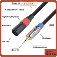 YUJINX 3PIN XLR Male to 3.5mm Cable, 11.8in Noise Reduction 3.5mm TRS to XLR Cable, Flexible Male to