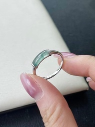 冰種翡翠 天然翡翠 A玉班指披指指環 • 18k金鑽石馬鞍翡翠戒指