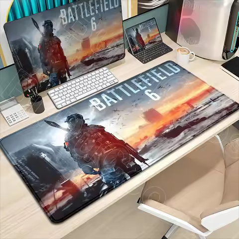 New HD Gaming Non-slip Rubber Mouse Pad E-sports B-Battlefield 6 Mousepad Keyboard Pad Large Game Ac