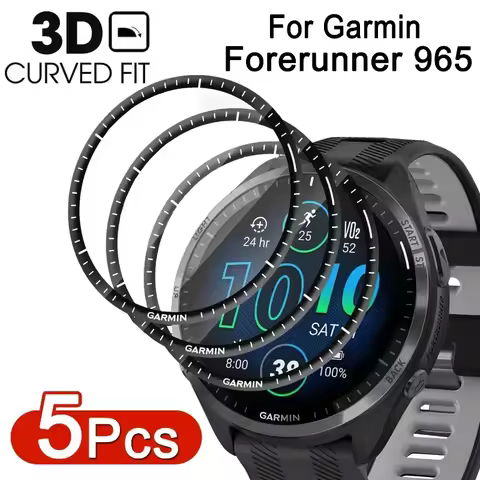 3D Curved Film for Garmin Forerunner 965 Screen Protector An-scratch Watch Portective Film for Garmi