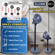 Alyes Air Circulator Crazy Stand Table Fan Kipas Angin Kuat Berdiri Adjustable Height Strong Wind
