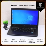 HP ZBook 17 G2 17.3 Inch WorkStation Intel i7-4910MQ 16GB DDR3 RAM 256GB SSD Quadro K3100M 4GB GPU R