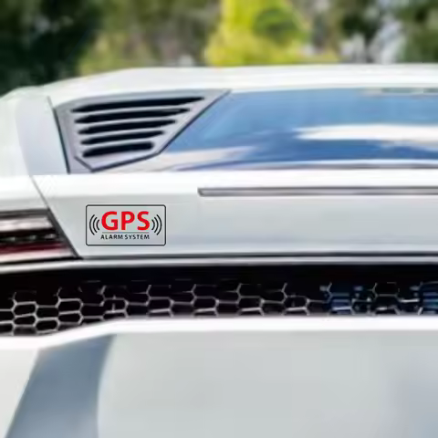 ALARM SYSTEM GPS TRACKING Sticker - Waterproof Vinyl Decals for Car Window Security Warning, 5x2.5cm