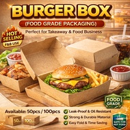 Burger Box paper lunch box Food Packaging Kraft Paper Burger Box/PAPER BURGER BOX