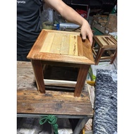 Natural Melaleuca wood table. 47x47x47cm. sturdy table