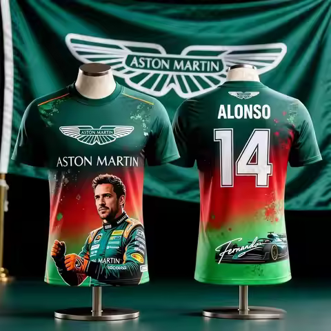 Aston Martin 2026 T-Shirt Men Pure Motorcycle Jersey Fernando Alonso 14 Racing Suit AMR Collectible 