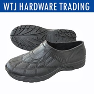 PVC Labour Shoes | PVC Rubber Safety Labour Shoes Black | Kasut Hitam Getah Non-Slip Waterprofing PV