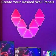 3/6/10pcs Smart LED Triangle WIFI Wall Lights, With Music Sync And RGB Lighting, Voice Control Multi