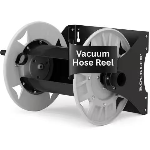 Shop Vacuum Hose Reel with Steel Frame Holds 40 Feet 1.5 Inch Hose Adjustable Tension Knob Wall Moun