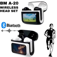 WirelessStereo Bluetooth Earbuds (BM A-20) Sports Noise Cancelation headphone Build-in Mic.