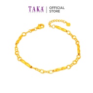 TAKA Jewellery 916 Gold Twisted Link Elegance Bracelet