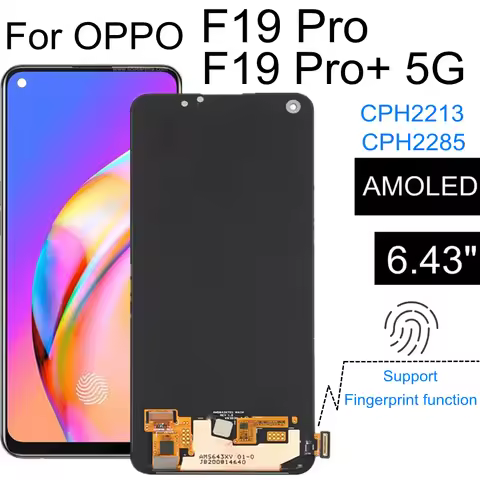 6.43 AMOLED For OPPO F19 Pro+ 5G CPH2213 LCD Display Touch Digitizer Screen Assembly For For Oppo F1