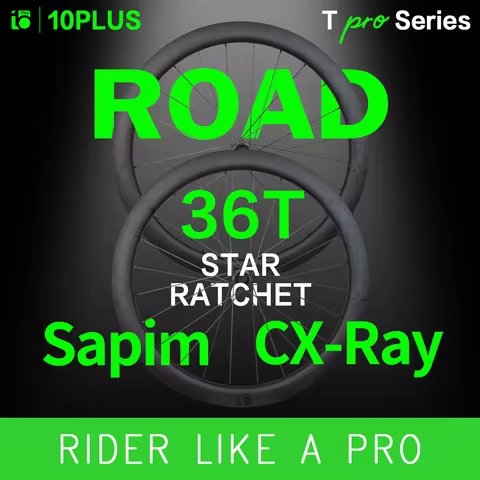 10PLUS Carbon Wheels T Series Pro Sapim Cx Ray Disc Brake 700c 36T Star Ratchet Center Lock Road Rac
