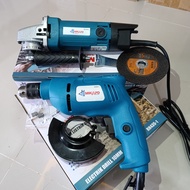 MAKITA PAKET TUKANG KAYU 3 ITEM !!! MESIN BOR 10M + MESIN PLANNER SERUT + GRINDA GERINDA 4 INCHI