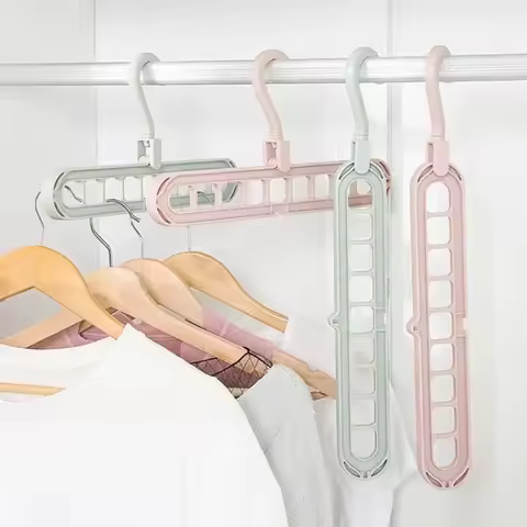 9 Hole Clothes Hanger Space Saving Clothes Hanger Magic Clothes Hanger Multifunctional Drying Rack W