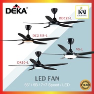 CEILING FAN DEKA V5 & DR20L ELMARK BOEING WITH 3 COLOUR LED LIGHT 56” WITH 4 SPEEDS REMOTE CONTROL/N