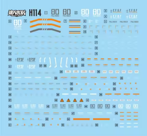 Master Decal H114 H115 for 1/144 RX-80PR Pale Rider RX-80PR-2 PALE RIDER CAVALRY Model Water Sticker