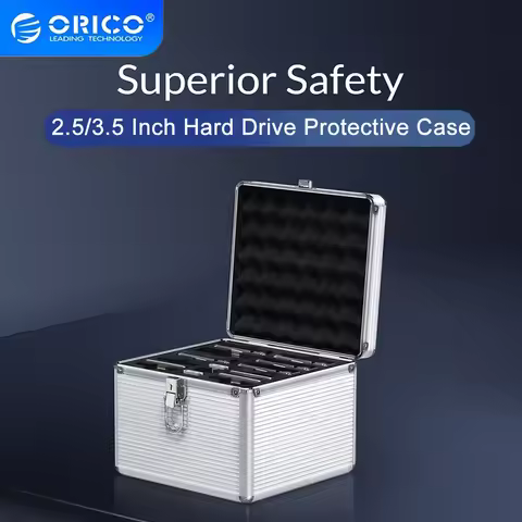 ORICO Aluminum 5/10/15 Bay 2.5/3.5 Inch Bay Hard Drive Protection Security Box with Locking Storage 