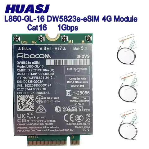 L860-GL-16 DW5823e-eSIM DW5823e LTE 4G CAT16 Intel(R ) XMM 7560R+ Module For 4G Modem NGFF M.2 For D