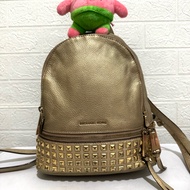Genuine leather backpack. MK backpack. backpack Wanita. prelop backpack. gold
