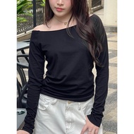 Choosedress A1984 Fika Shoulder Top เสื้อยืดเเขนยาวปาดไหล่