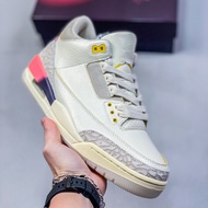 Mid-Top AJ3 Sneakers Imitation Products, White Cement Color, Anti-Slip Wear-Resistant.