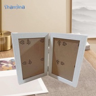 [Shamjina] Double Picture Frame 4x6 Folding 2 Openings Vertical Hinged Photo Frame for