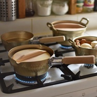 【日本北陸hokua】日本製小伝具錘目紋金色雪平鍋 - 16/20/22cm