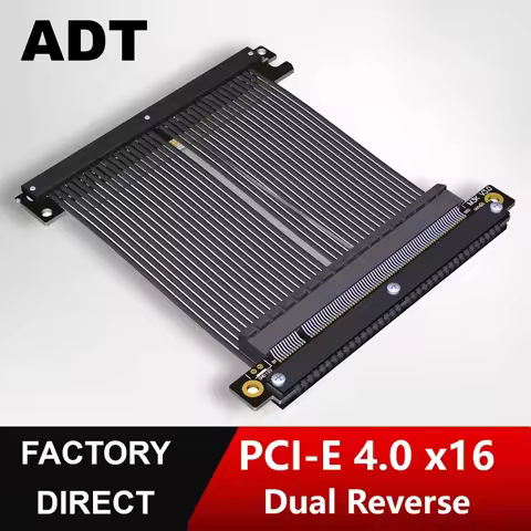ADT PCI-E 4.0 X16 Riser Cable High Speed Flexible Double Single Reverse GPU Extension Cable GEN4 for